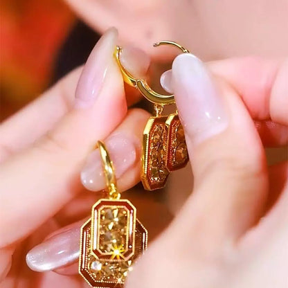 Swiss Diamond Zircon Earings(24k Gold Plated)